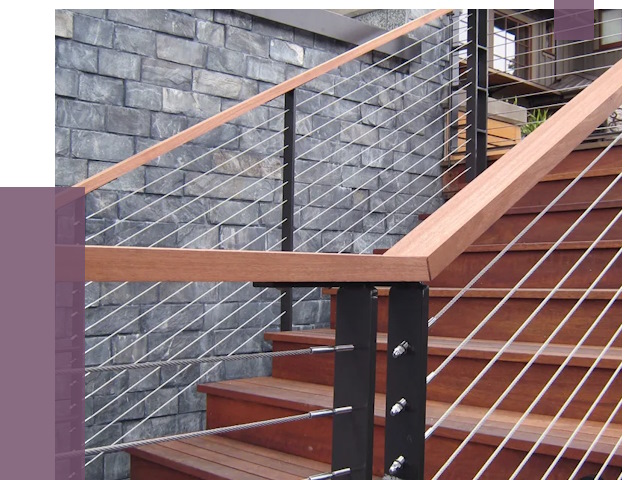 Тросовые перила под ключ в Армавире от 7700 руб.