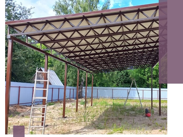 Односкатные навесы под ключ в Армавире — изготовление и монтаж