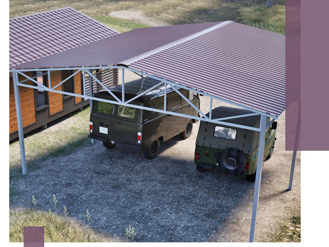 Двускатные навесы под ключ в Армавире — изготовление и монтаж