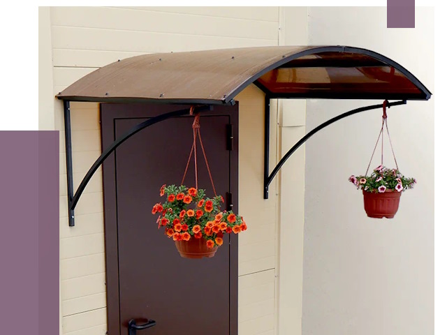 Козырьки над входом в Армавире от 14690 руб.  | ПРОЛЁТ-Рмв