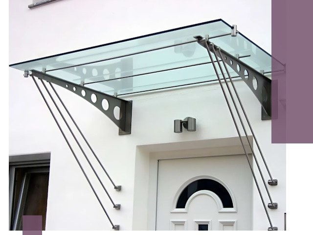 Козырьки над входом под ключ в Армавире — изготовление и монтаж