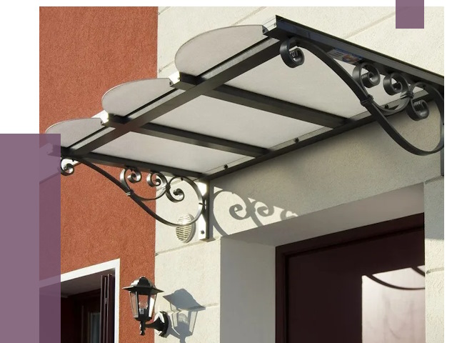 Односкатные козырьки в Армавире от 8307 руб.  | ПРОЛЁТ-Рмв