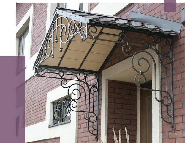 Двускатные козырьки в Армавире под ключ от 12664 руб.