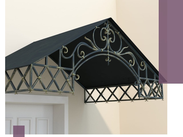 Двускатные металлические козырьки под ключ в Армавире